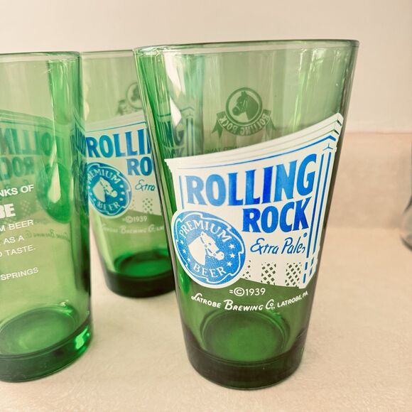 4 ROLLING ROCK Extra Pale premium beer Latrobe brewing Company PA33 Green 16 oz - Picture 16 of 16
